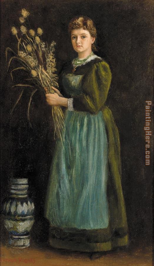 Lucy Hill painting - Arthur Hughes Lucy Hill art painting